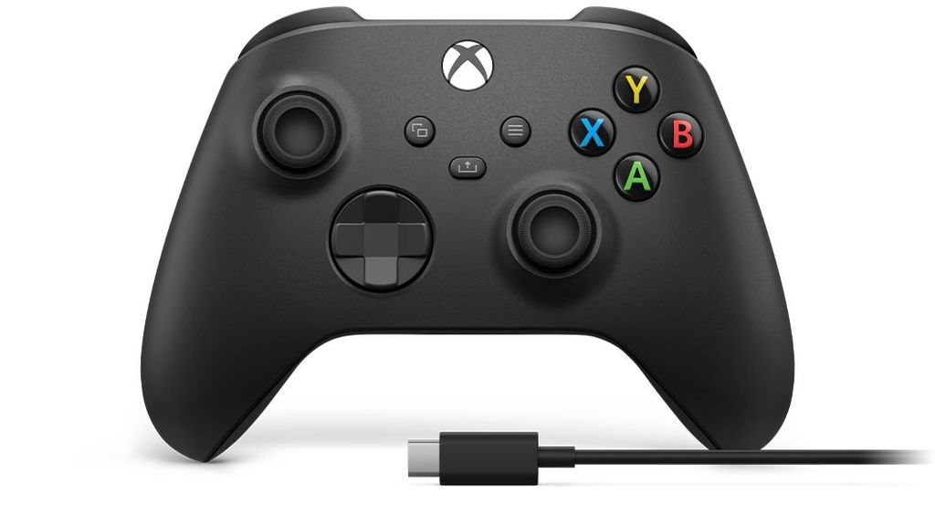 Microsoft Xbox Wireless Controller + USB-C-Kabel Schwarz Gamepad Analog / Digital PC, Xbox One, Xbo