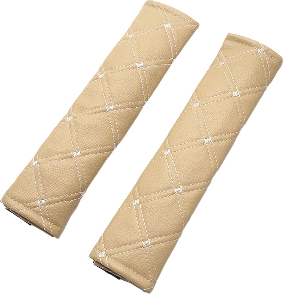 2 Stücke Kunstleder Auto Sicherheitsgurt Schulterpolster Verschlussband Quadrat Nähen Nähte Design Kissen Schutzbezug