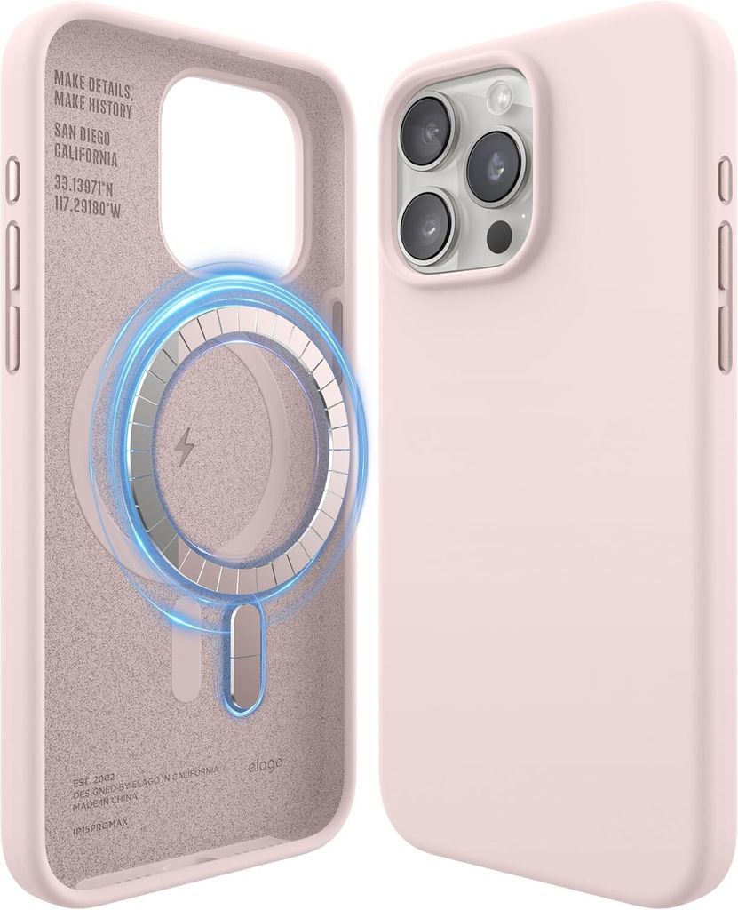 Elago MagSafe Silikonhülle für iPhone 15 Pro Max Lovely Pink