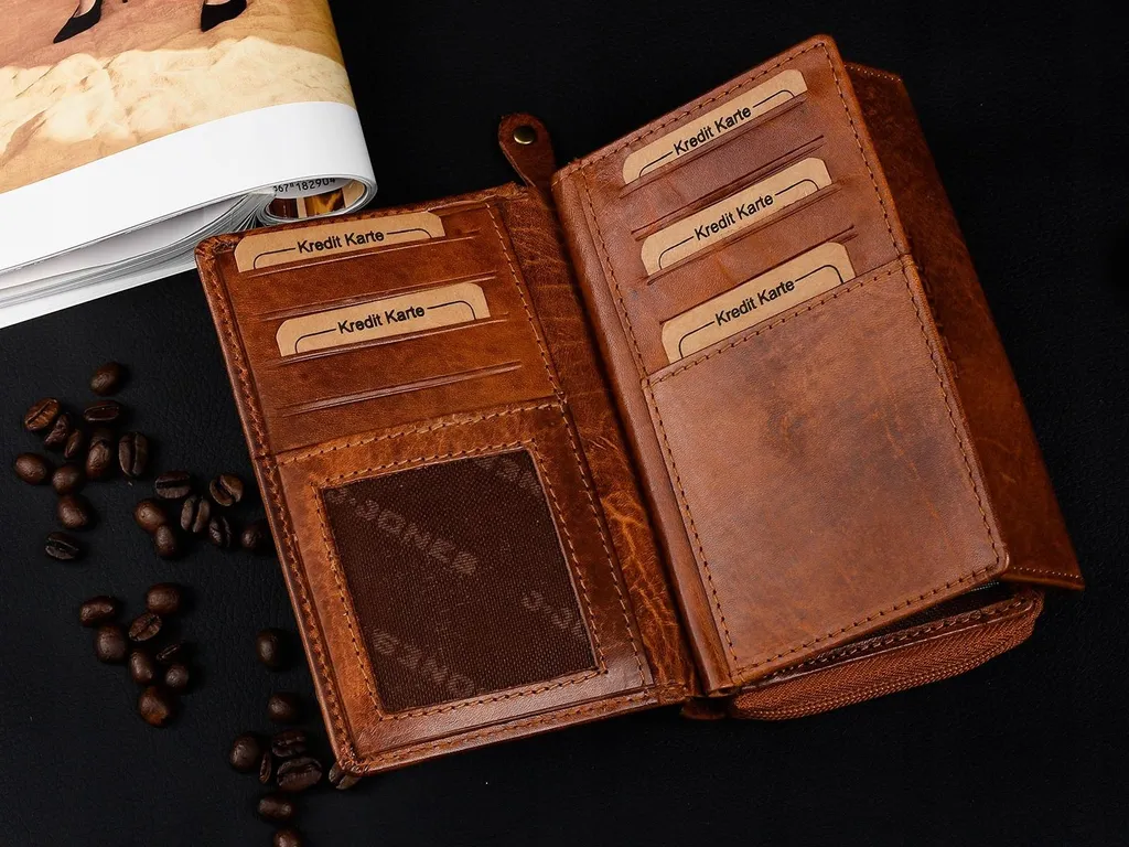 Portafoglio Cameriere J.Jones In Vera Pelle Nera | Con Scomparto Rinforzato Per Banconote | Professionale Con Fondina E 5 Scomparti | Dimensioni 18x10.5x3.5 Cm - 4