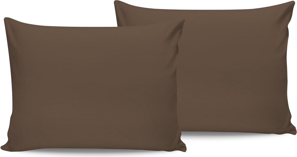L'Essentiel Linge de Maison, Brown, Kissenbezug-Set (2 Stück) (EU) (IT), Braun, 100 % BAUMWOLLE RANFORCE, 50 x 80 cm