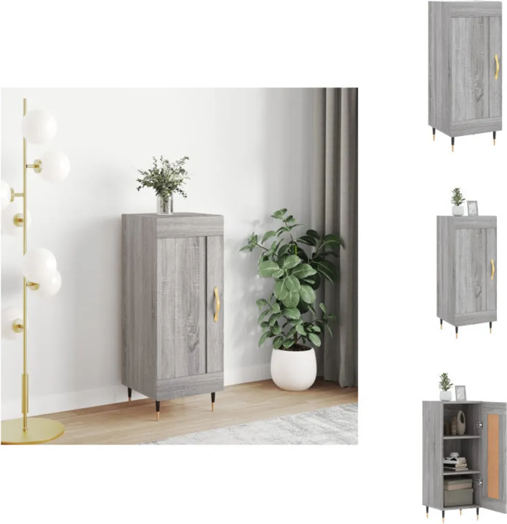 Mobiletto Grigio Sonoma vidaXL 34,5x34x90 cm - Design Scandinavo Moderno