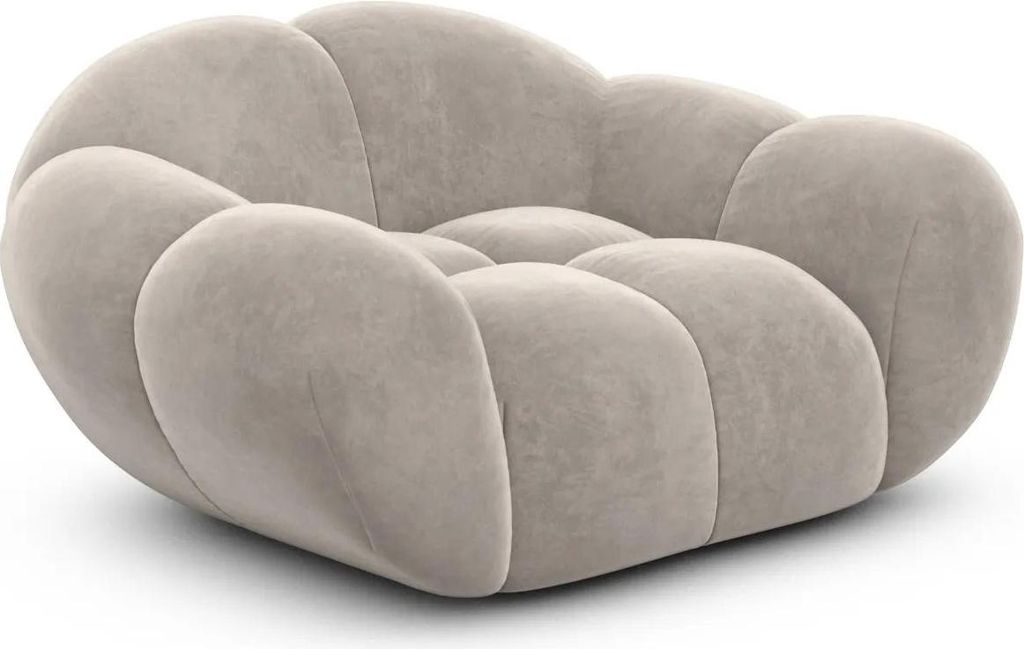 Samtstoff Sessel Liva Sand