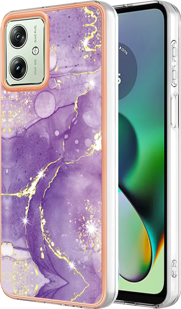 Custodia Motorola Moto G54 Sottile - Viola Marmo TPU Antiurto