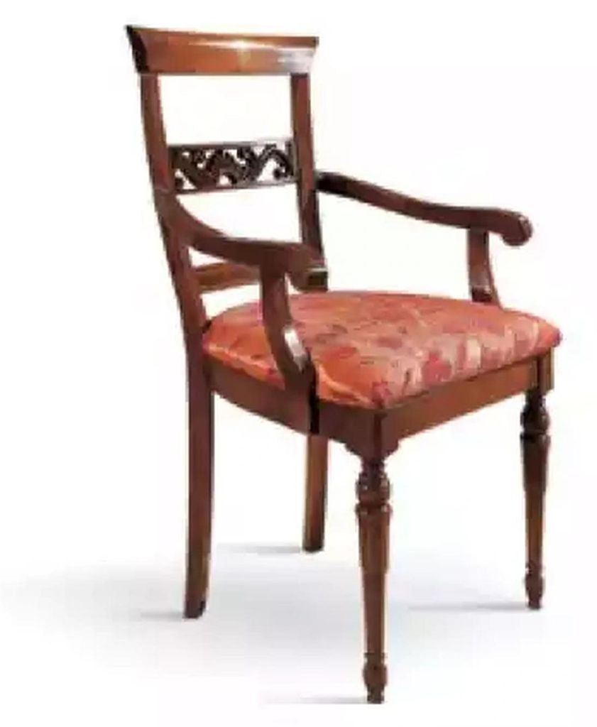 Wohnzimmer Stuhl Design Esszimmer Holz Stühle Polster mit Armlehne Neu