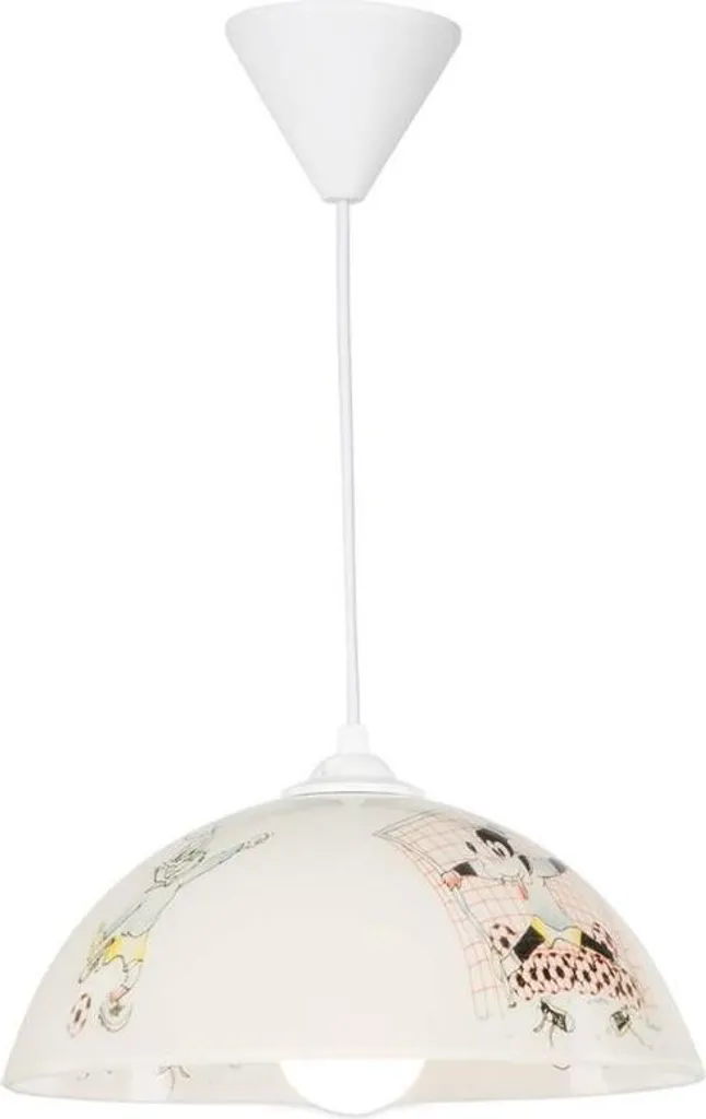 Lampada per cameretta vetro bianco con disegni Mufi MDL4164