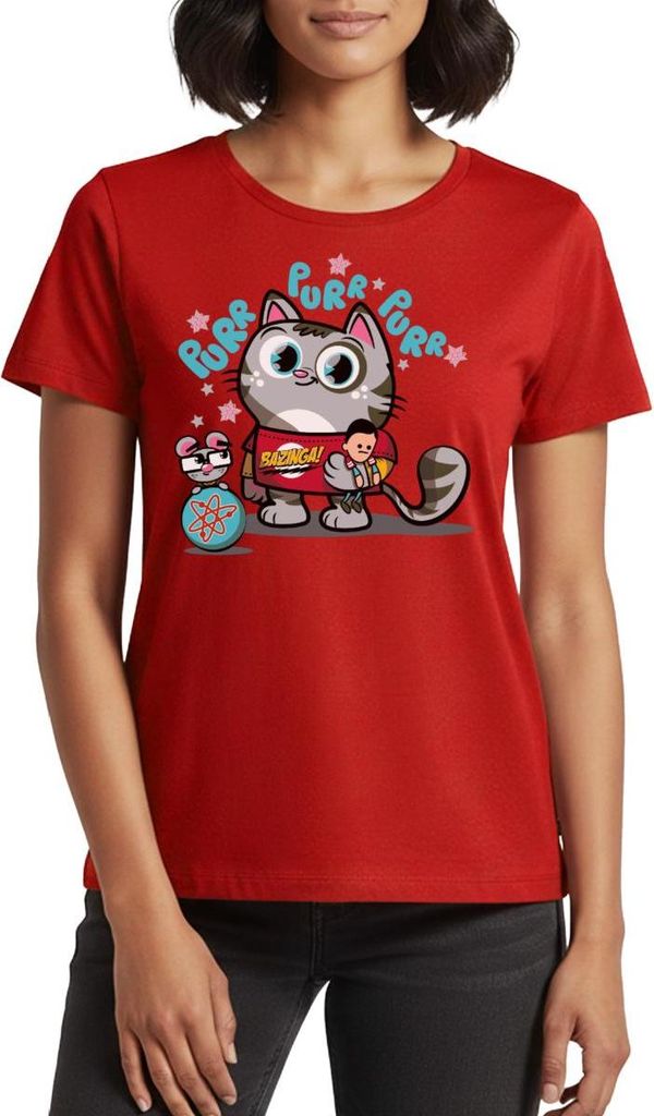 Spreadshirt The Big Bang Theory Soft Kitty Frauen Premium T-Shirt, L, Rot