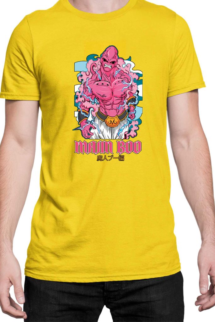 Herren T-Shirt Japan Manga Anime Comics Animation Dragon Anime Manga Ball Boo 05, Man S / Gelb