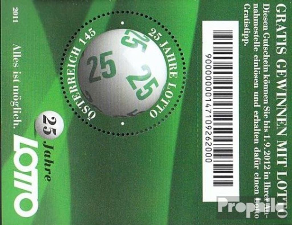 Briefmarken Österreich 2011 Mi Block66 (kompl.Ausg.) gestempelt Lotto