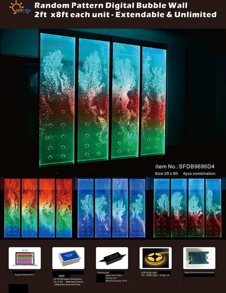 Moderne Trennwand Wasserwand Wände Wasserfall Water Wall Led Wasserwände 60x240