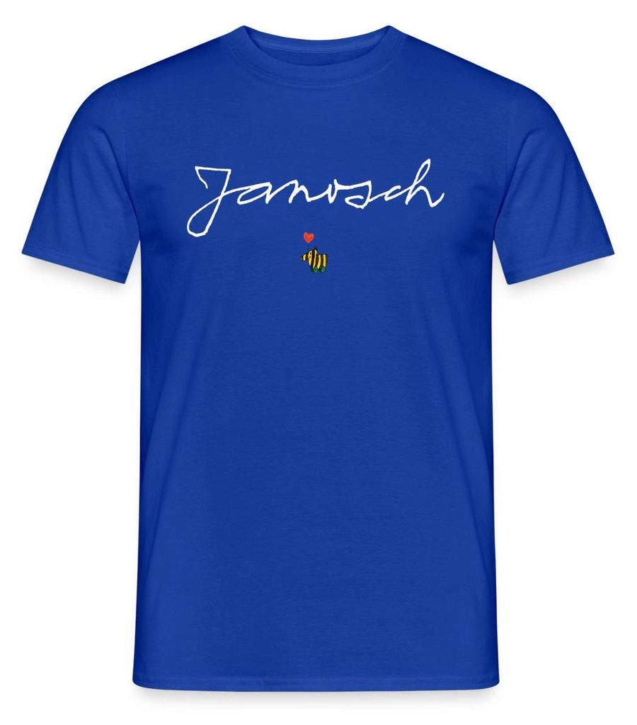 Spreadshirt Janosch Tigerente Signatur Schriftzug Männer T-Shirt, 4XL, Dunkelblau