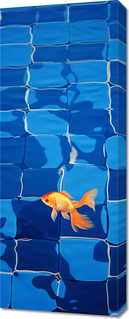 Décoration murale Solitude dorée 40x100 cm en cuir de poisson rare
