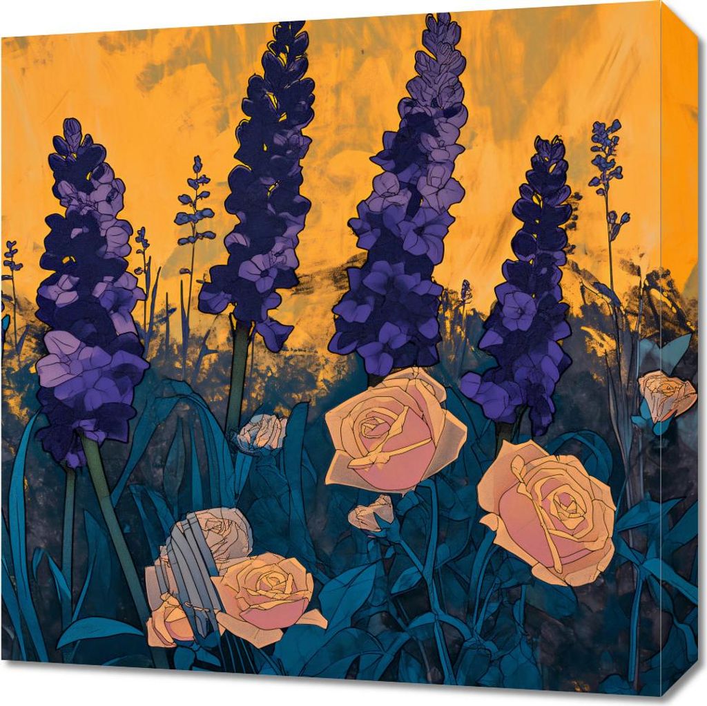 Bild 50x50cm Goldener Garten