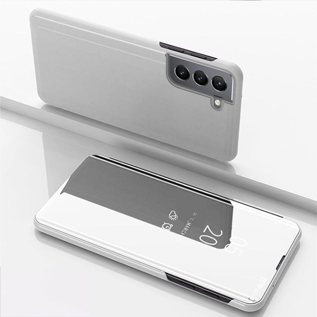 König Design Hülle kompatibel mit Samsung Galaxy S22 Plus 5G Kunststoff Full Cover Handyhülle - Case Silber