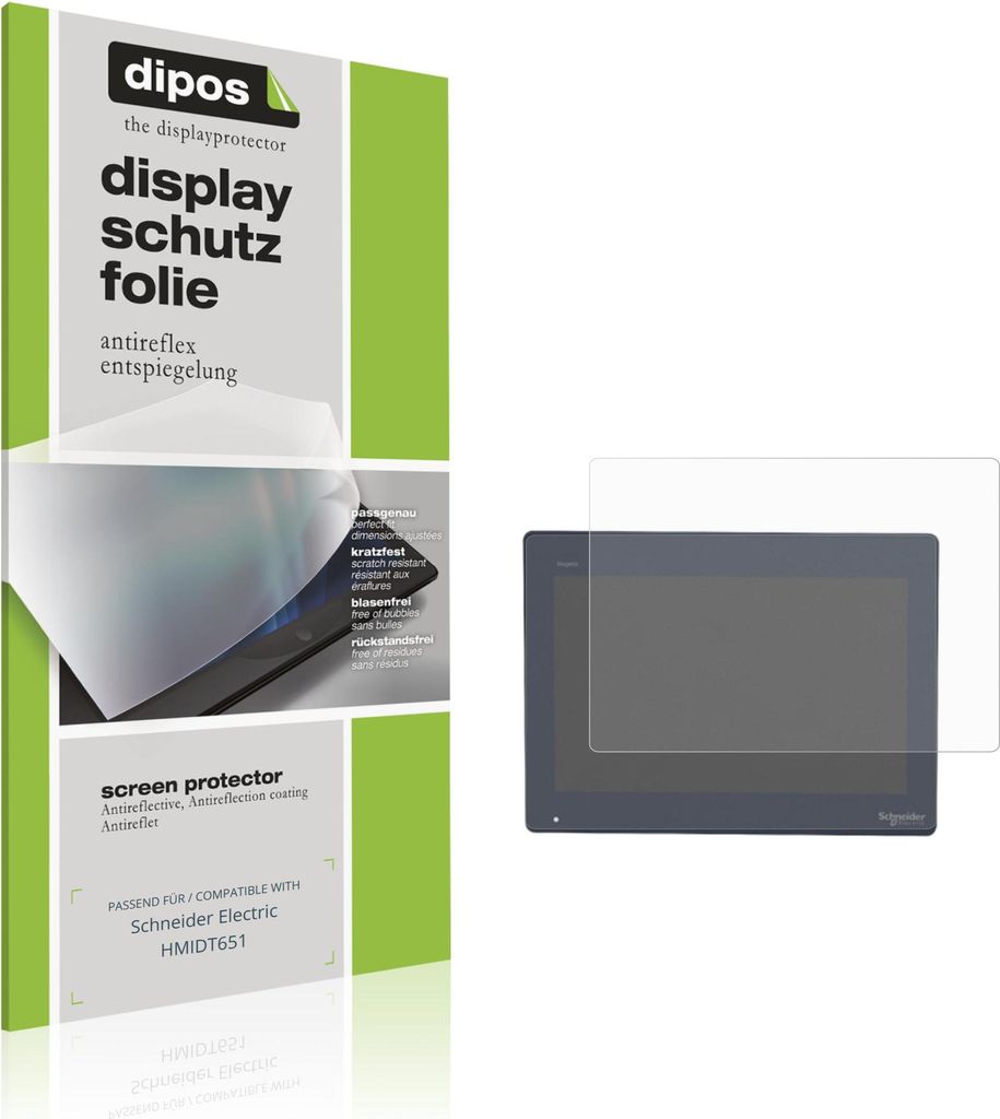 2x Schutzfolie für Schneider Electric HMIDT651 matt Displayschutzfolie Folie Display Schutz dipos