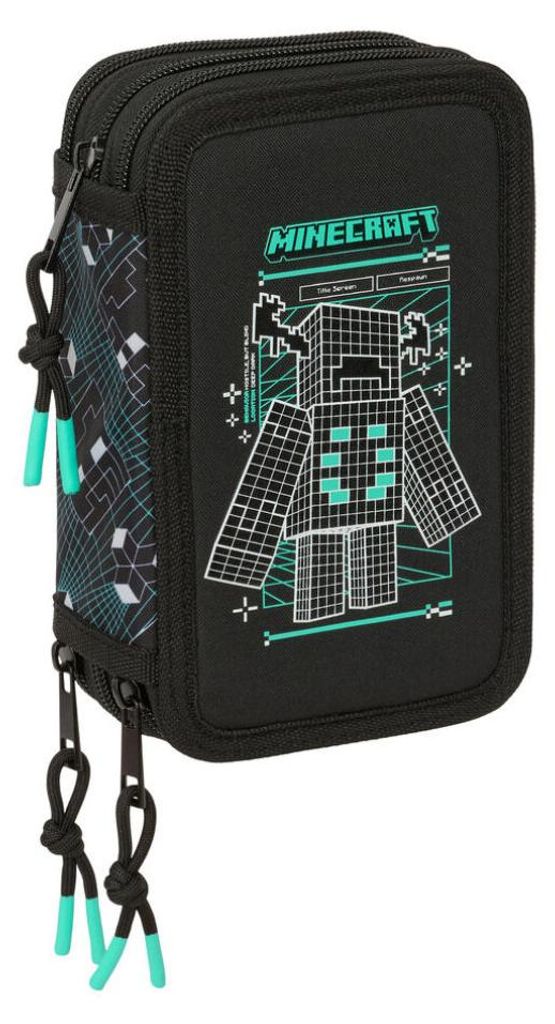 Safta Triple Minecraft schermhoesje, 37 stuks, zwart. Mann, Productafbeelding 