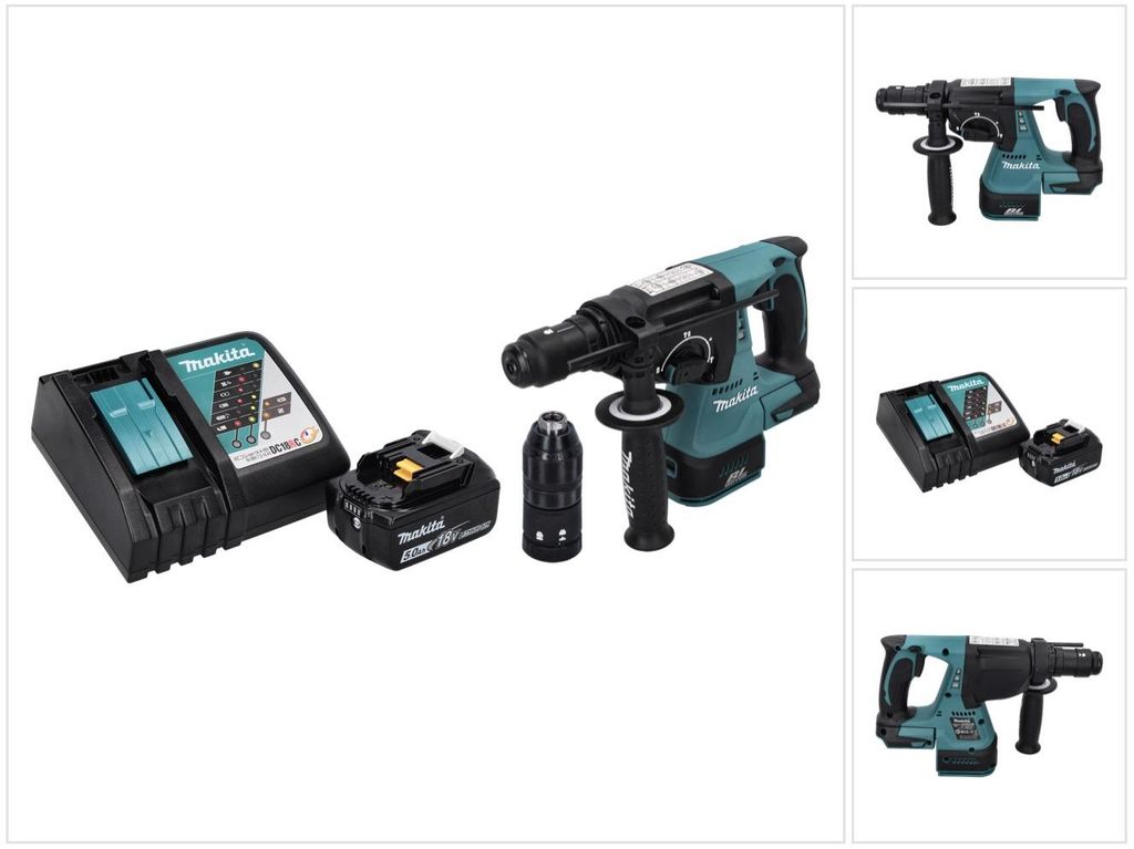 Makita DHR 243 RT1 Akku Bohrhammer 18 V SDS plus Brushless Produktbild 