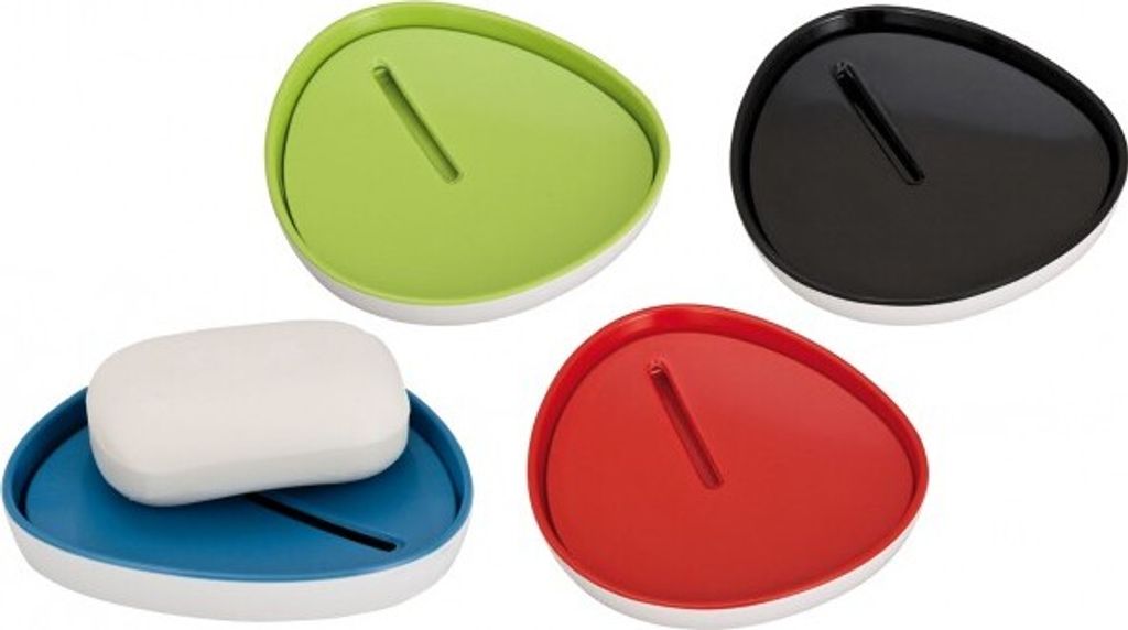 WENKO Seifenablage Alcamo - Melamin - Seifenhalter - Seifenablage - Seifenschale - Seifschale, Farbe:Rot