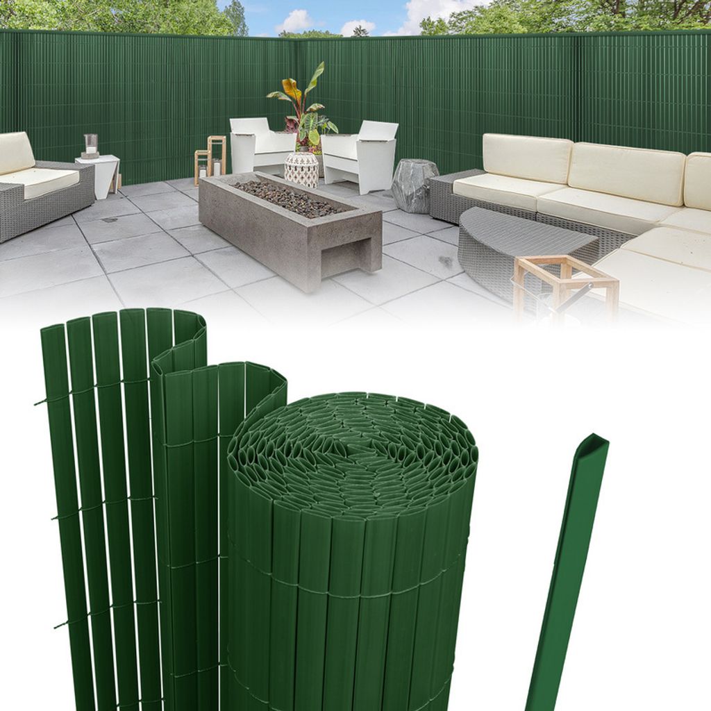 Sichtschutzmatte PVC Sichtschutzzaun Grün Windschutz fur Garten Balkon und Terrasse 160x700cm