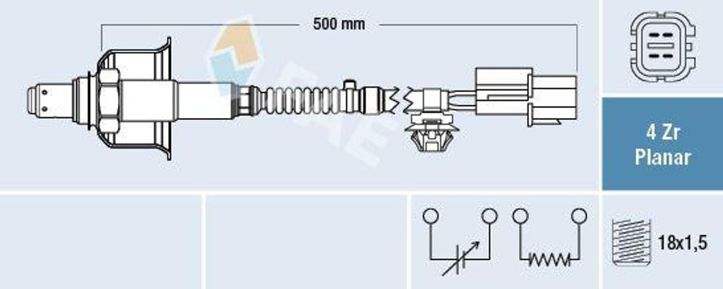 FAE 77712 Lambdasonde OE 3921004000 kompatibel mit i10, Picanto