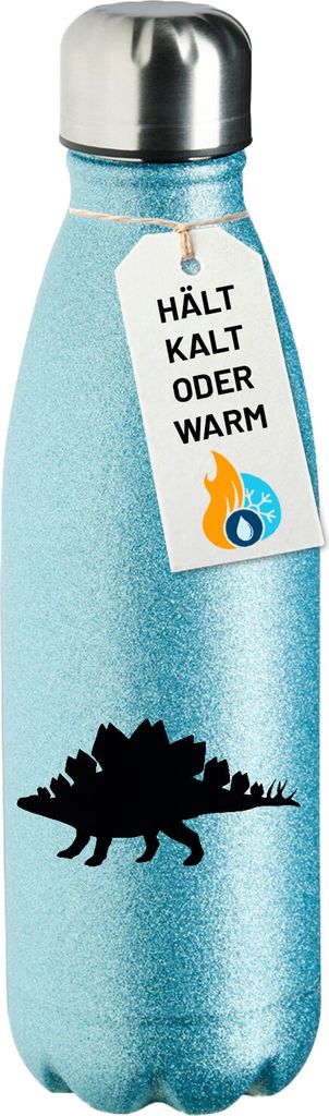 Huuraa Trinkflasche Stegosaurus Dinosaurier 500ml Blue Edelstahl Wasserflasche Trinkflasche Geschenkidee