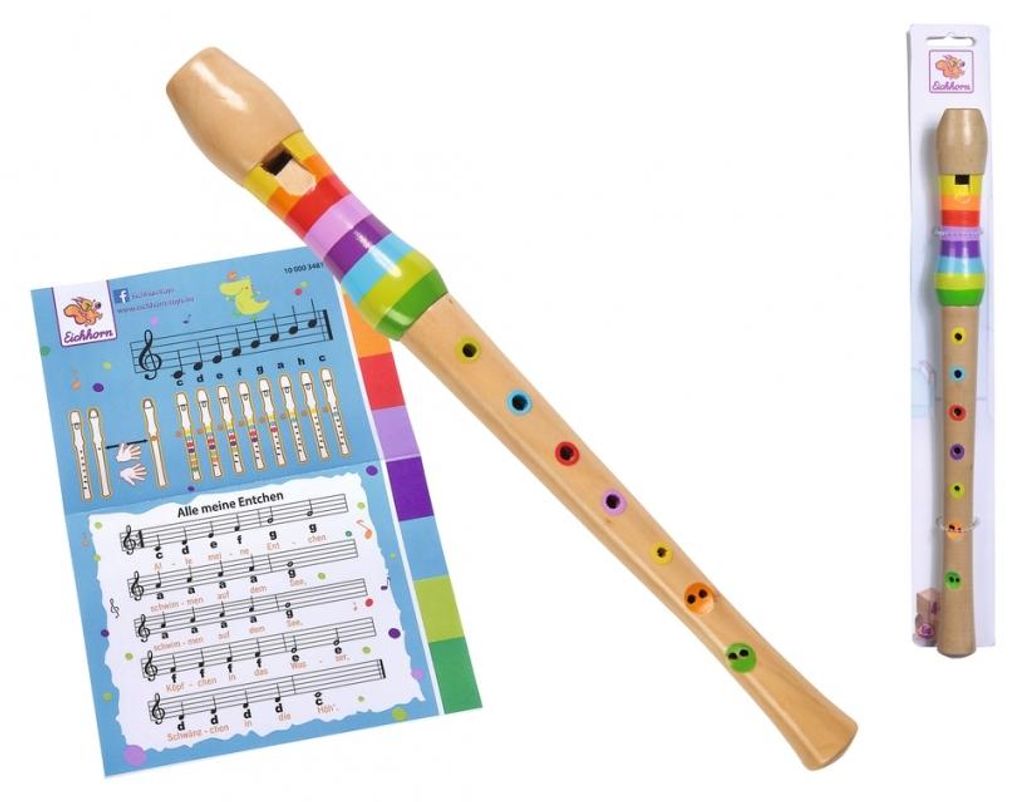 Eichhorn Musik Holzflöte, bunt, 32 cm, inkl. Liederbuch, ab Produktbild 