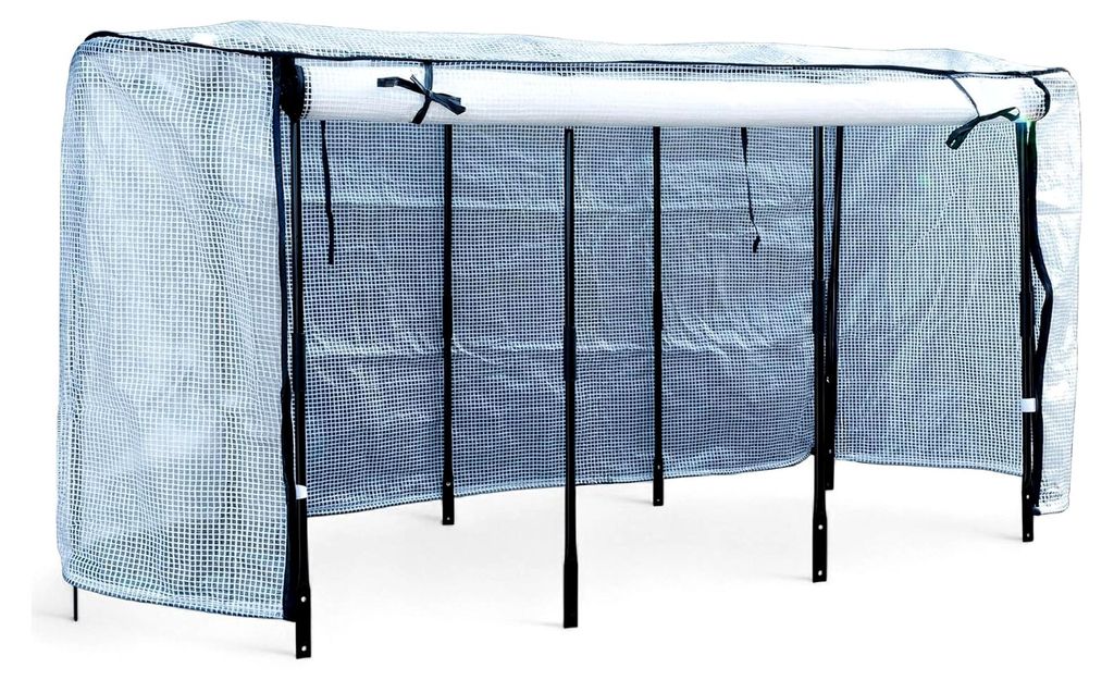 Gewächshausaufsatz für Hochbeet im Garten oder auf dem Balkon 195 x 60 x 90 cm | pulverbeschichtetes Metall - textilverstärkte Folie - Lichtbrec...