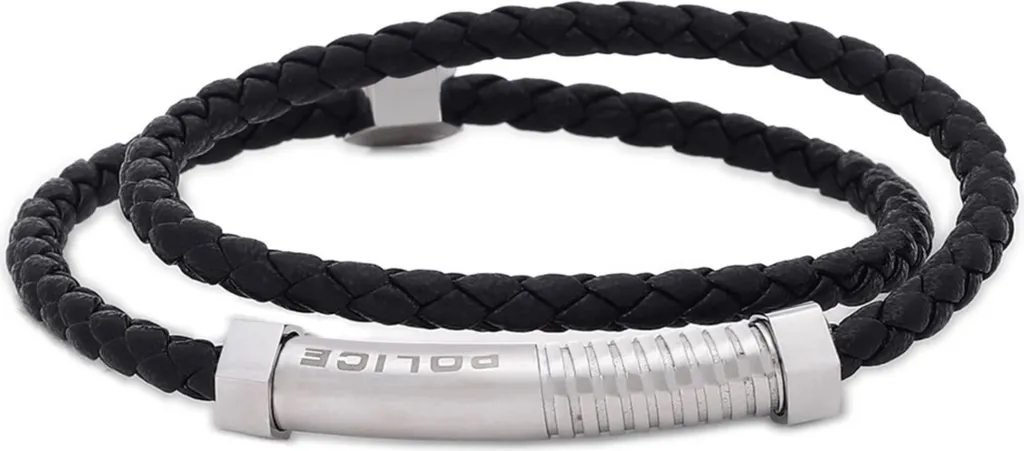 Gioielleria Police PEAGB2211241: Bracciale BOLT Acciaio e Cuoio