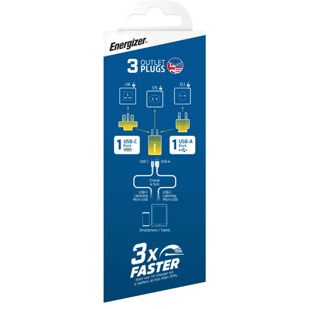 Chargeur Mural Universel GaN 38W Energizer Ultimate PD et Quick Charge - 5