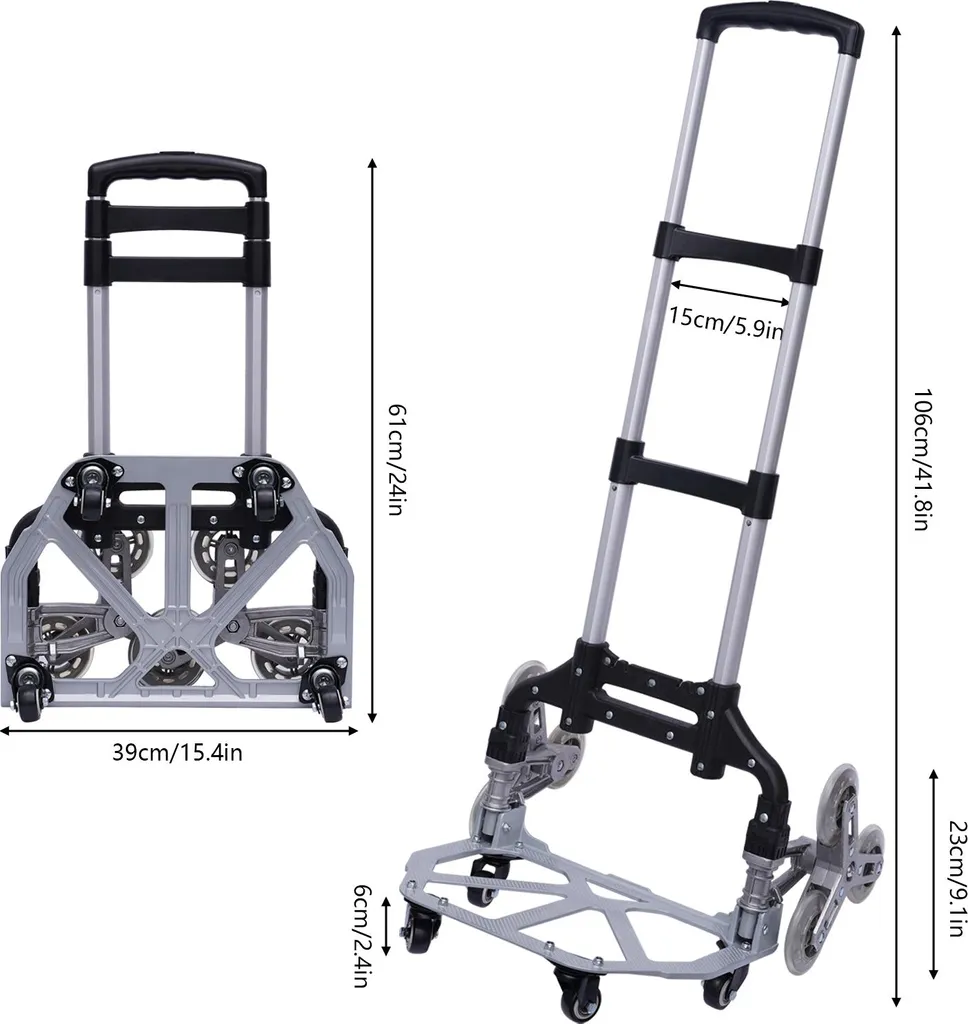 Chariot monte-escalier capacité 40kg en montée et structure aluminium - 3