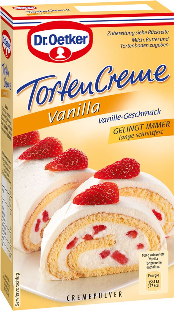 Dr Oetker Torten Creme Vanilla gelingsicher und schnittfest Produktbild 