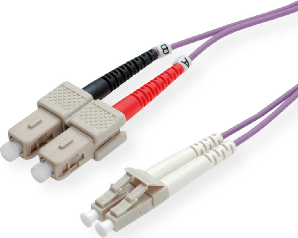 ROLINE LWL-Kabel 50/125μm OM4, LC/SC, violett, 1 m