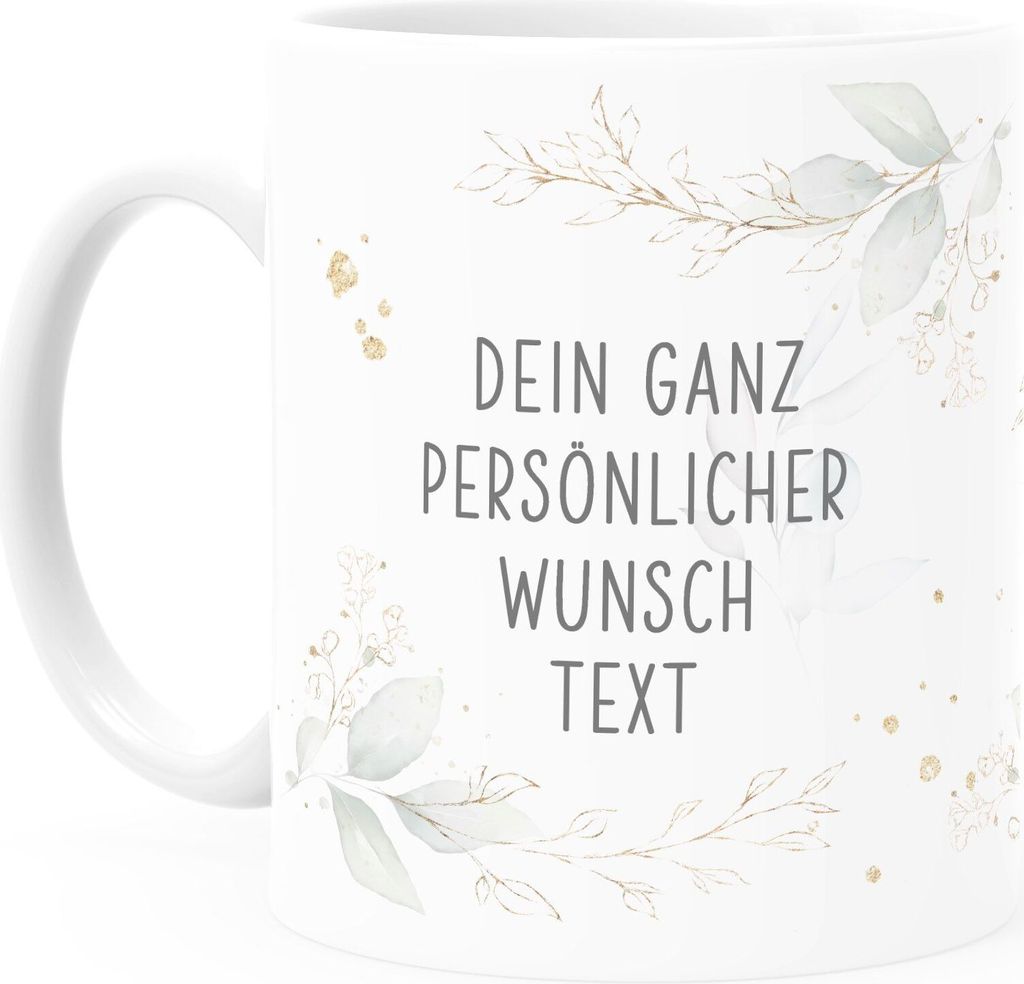 Kaffee-Tasse Mama Wunschtext Monogramm personalisierte Geschenke Muttertag SpecialMe Uni-Weiß Keramik-Tasse