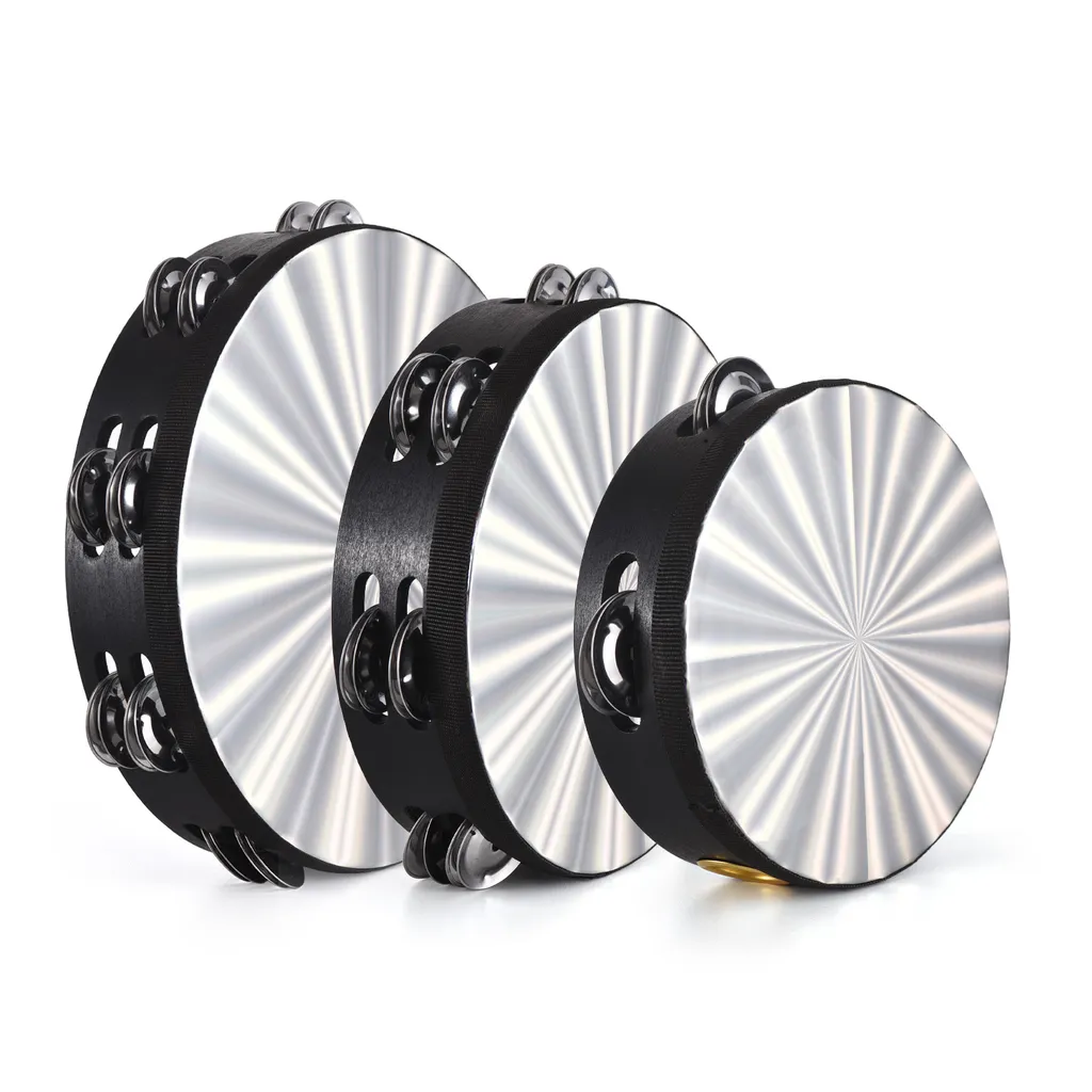 Instrument de Percussion pour École et Fêtes - Lot de 3 Tambourins en Bois