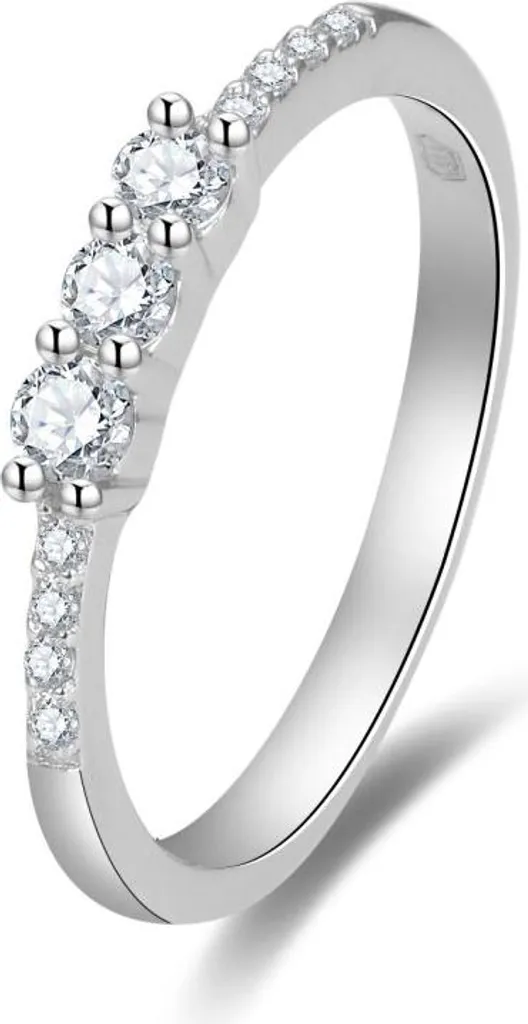 Anello di fidanzamento scintillante con zirconi AGG464, 56 mm