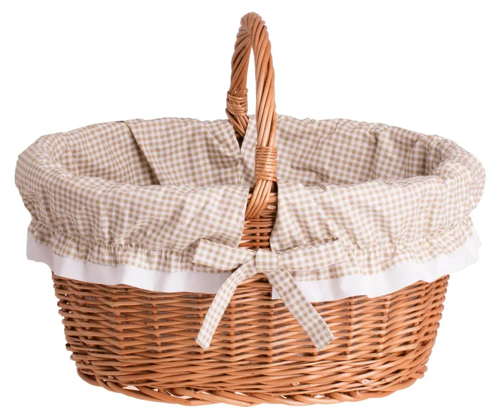 Panier à provisions vintage pour marché - Cabas en osier ovale robuste