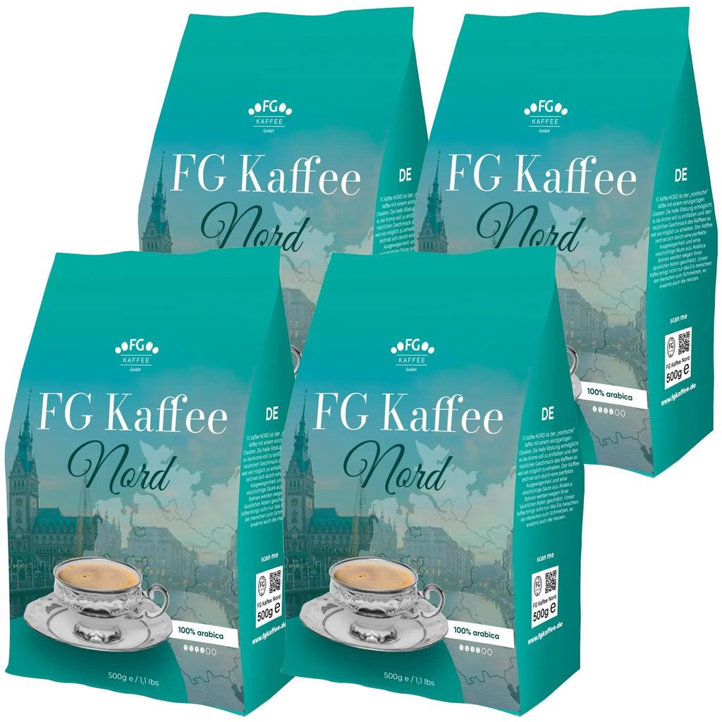 FG Kaffee NORD Kaffeebohnen 4x500g Produktbild 