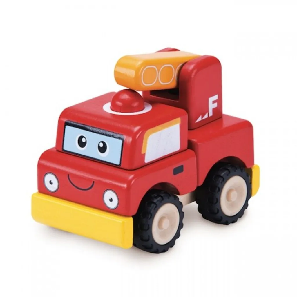 Mini camion de pompiers bois écologique Wonderworld - Jouet sain et durable