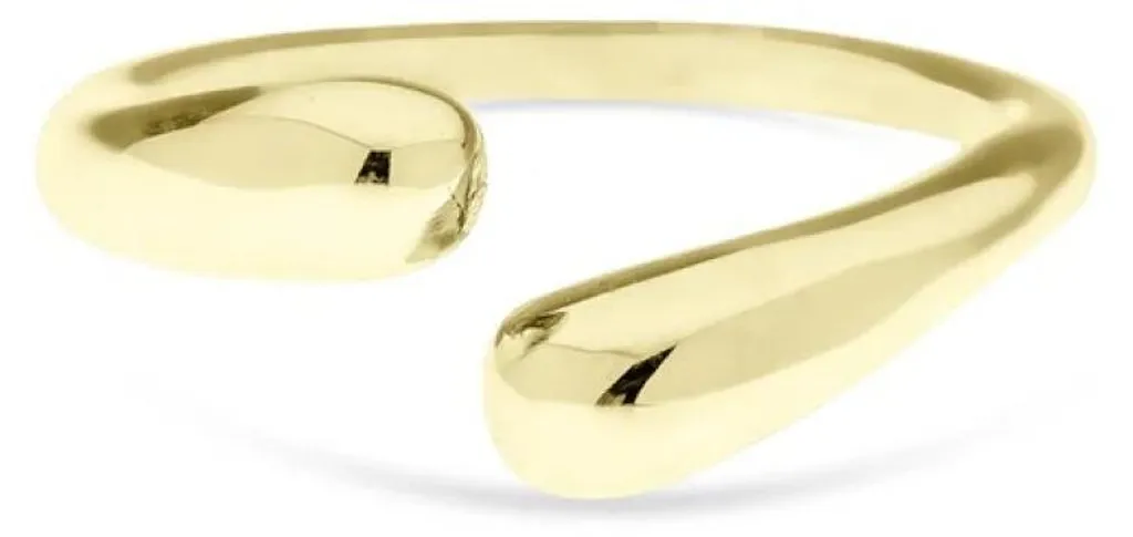 Bague ouverte ajustable en acier doré LJ2387M - Bijou élégant 50 mm