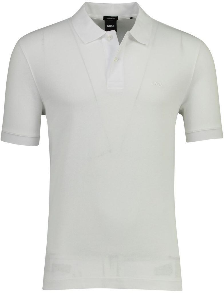Boss Black Pallas Poloshirt Kurzarm weiß 2-Knopf