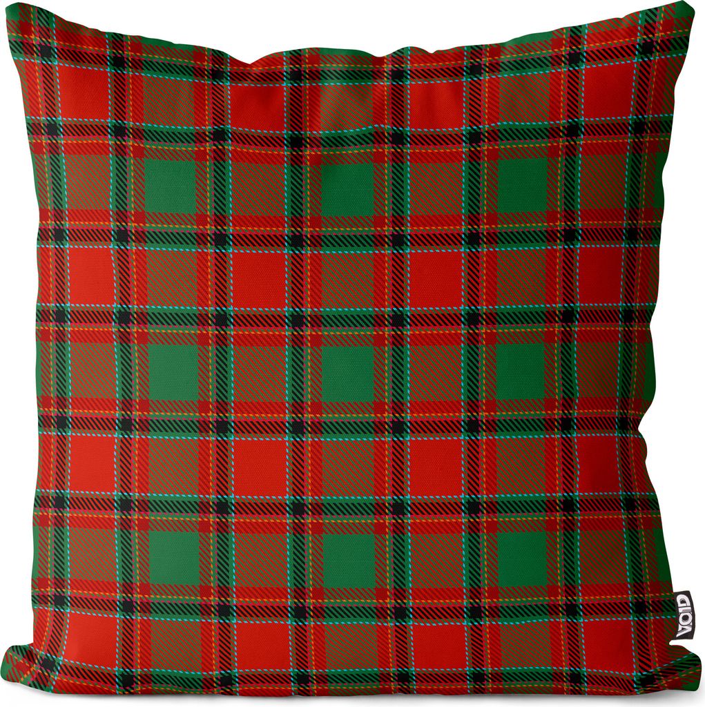 VOID Vintage Plaid Karo Rot Grün Kissenbezug Kissenhülle Polyester wasserfest Outdoor Indoor