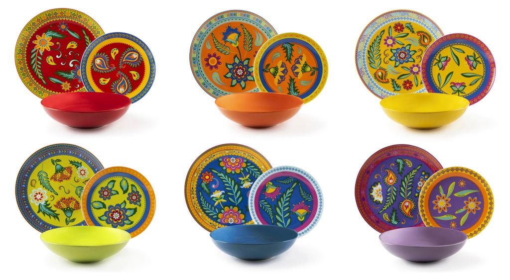 Set di stoviglie Excelsa 18 pezzi Gipsy Soul in porcellana Immagine del prodotto 