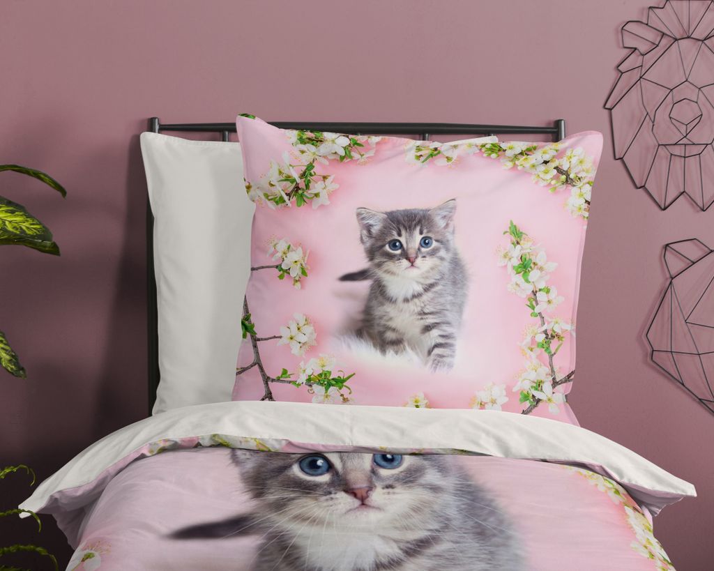 Good Morning Kinder Bettwäsche mit Katze - 135x200 cm - Produktbild 3