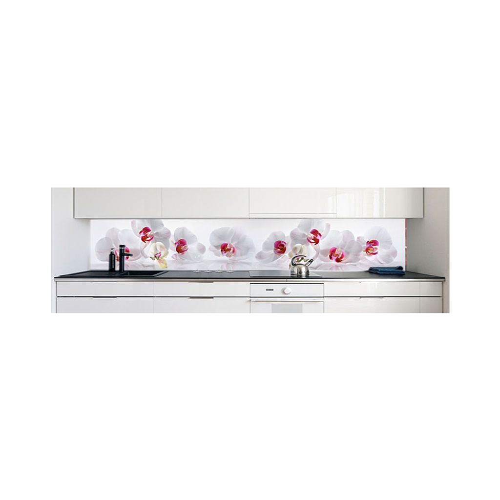 Küchenrückwand Orchideen Weiß Premium Hart-PVC 0,4 mm selbstklebend 