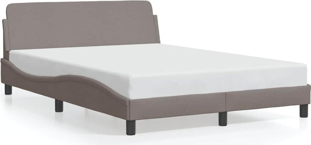 vidaXL Bettgestell "Dover" Taupe 140x190 cm Stoff