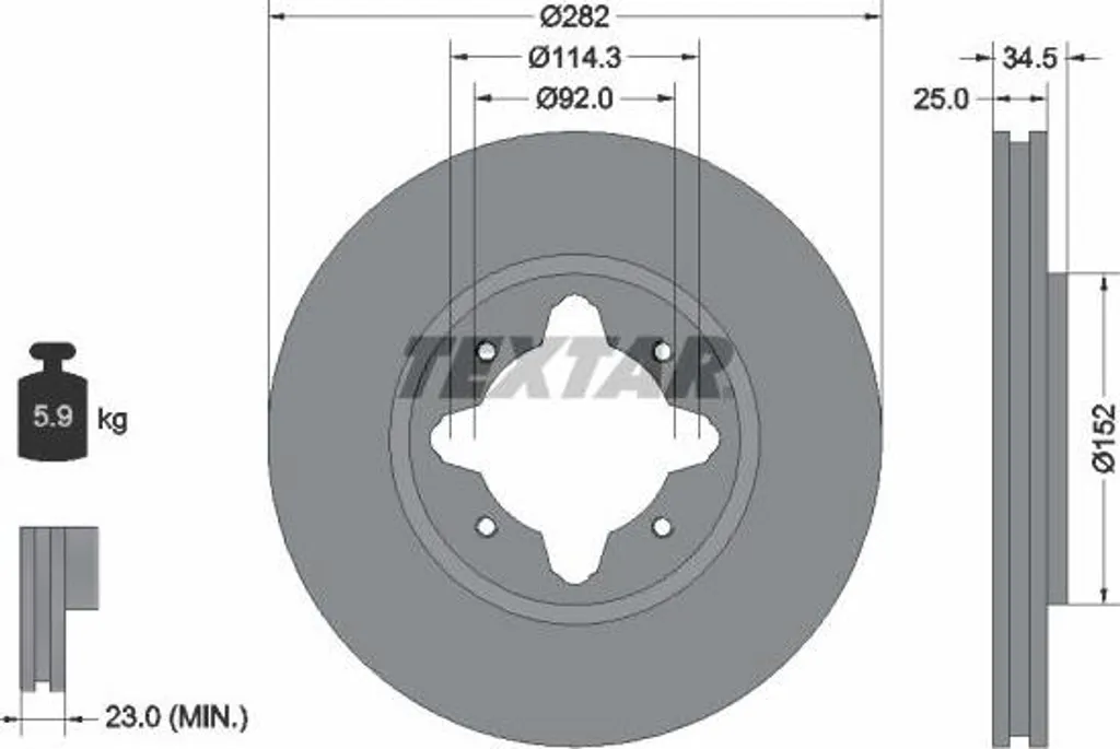Disque de frein Textar pour Honda Accord, idéal trajet quotidien