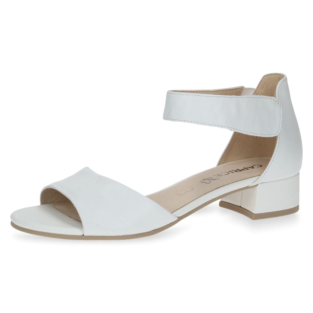 Caprice Damen Sandale Leder geschlossene Ferse 9-28212-20, Größe:40.5 EU, Farbe:Weiß