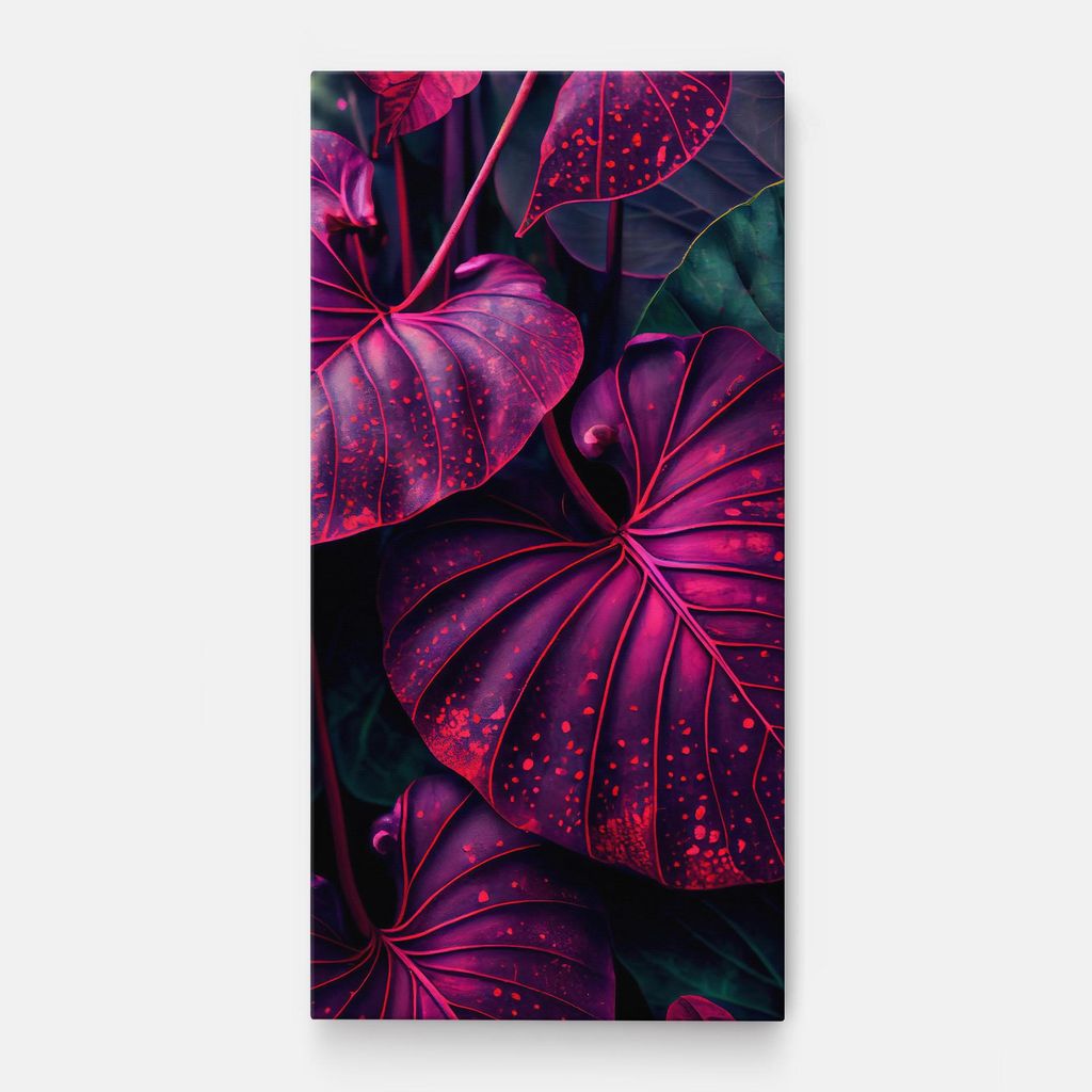 ARTHUB Leinwandbild 40x80 cm, Big Purple Exotic | Wohnzimmerdekoration, Hängende Bilder, Wanddekoration, Heimdekoration, Blumen, Exotische Blumen