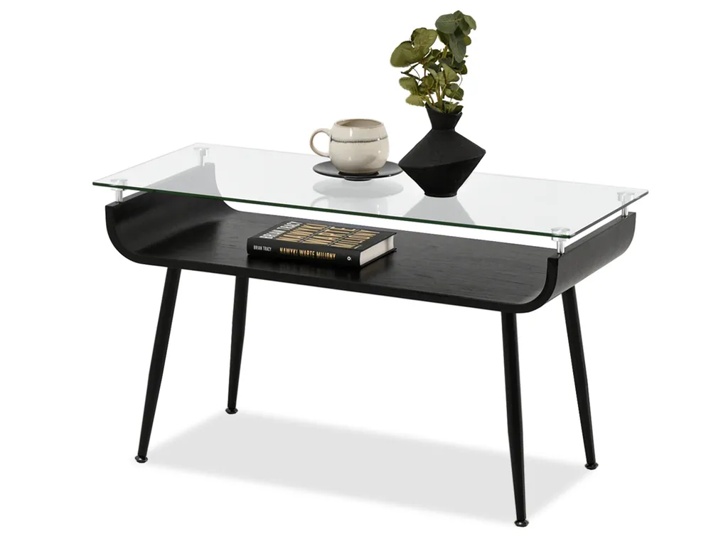 Tavolino EYMEN Nero: Minimalismo Architettonico per Living Esclusivi