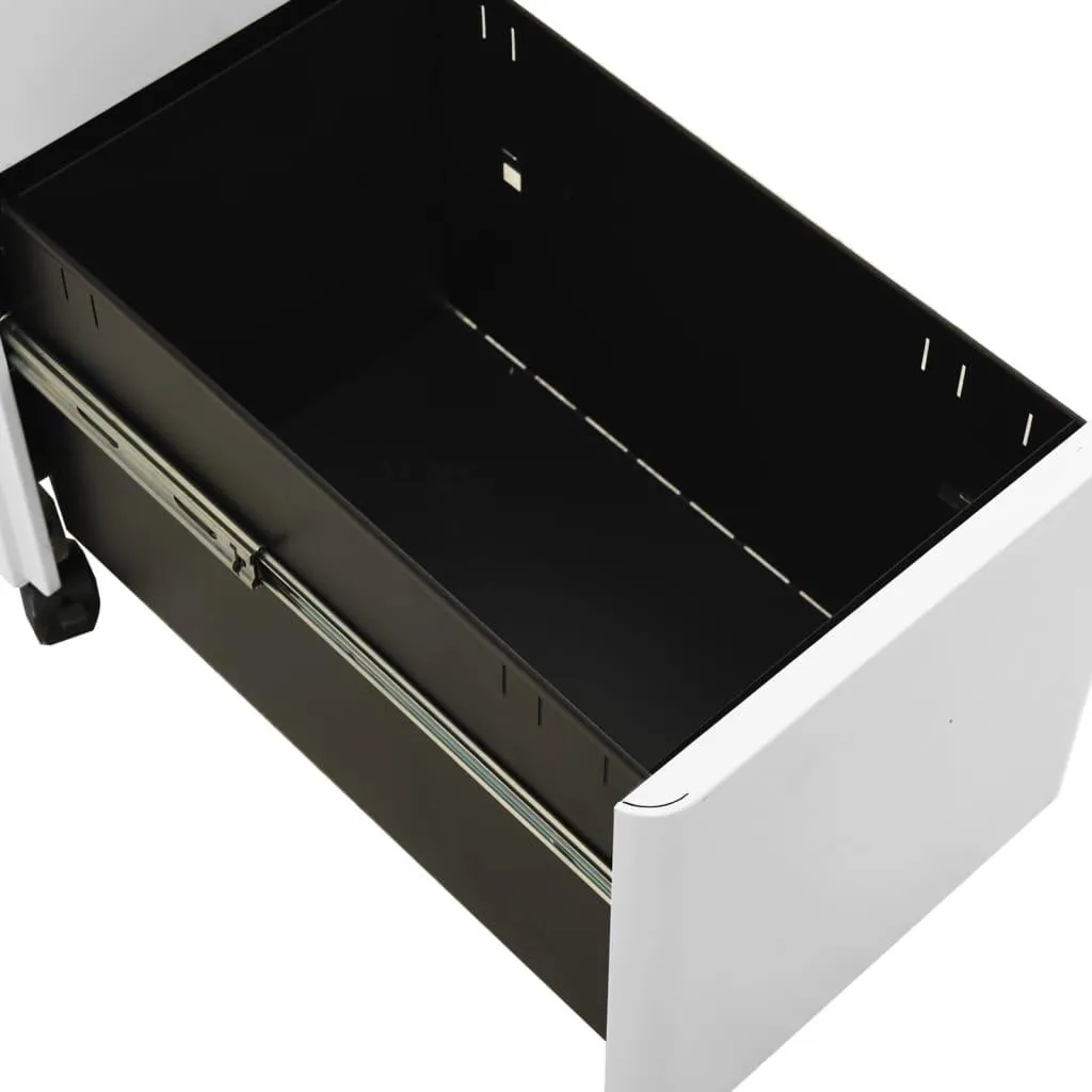 Caisson de bureau mobile gris clair armoire à dossiers 30x45x59 cm acier